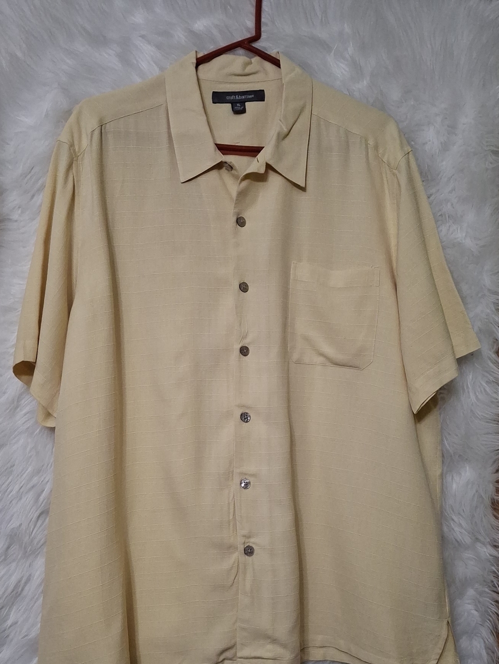 croft & barrow Men's Short-Sleeve Button-Down Shirt in Pale Yellow